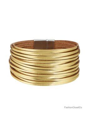 Boho Cuff Leather Bracelet for Women PU Faux Leather Wrist Jewelry Western Wrap